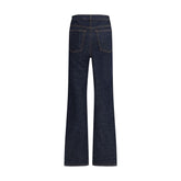 Blue Cotton High-Waisted Jean